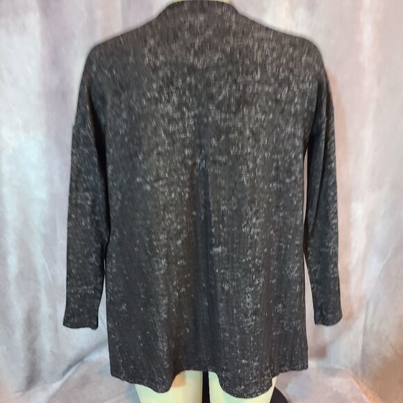 SWEATER SALE 3/$30 Bobeau Black Marled Hacci Open Cardigan Size XS - Picture 4 of 6